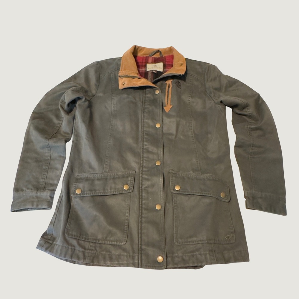 Legendary Whitetails Jacket Dark Grey Field Coat Modern S/M Flannel Lined